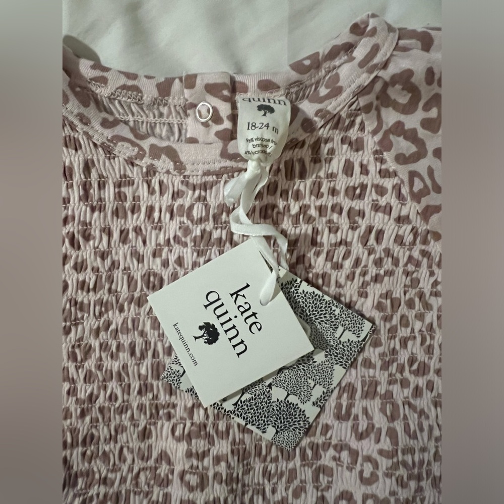 NWT Kate Quinn girls animal print long sleeve onesie. size 18-24 mos. - Picture 2 of 3